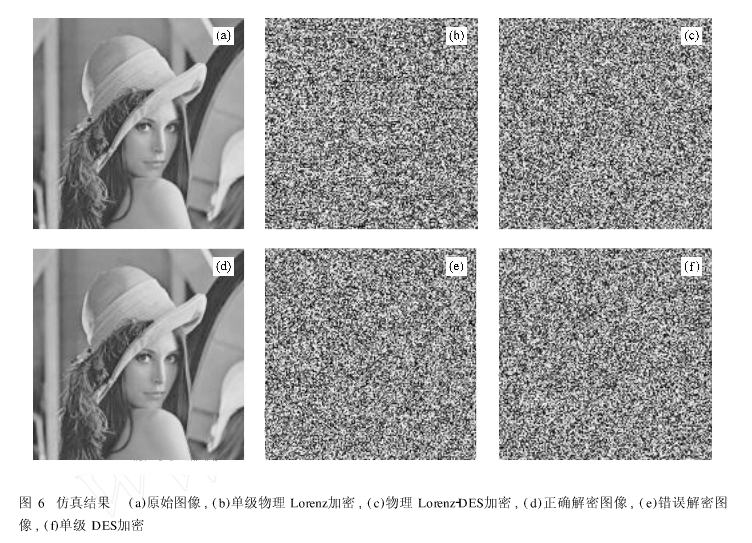 5实现并选取160×160的lena灰度图作为加密图像,如图6(a)所示.