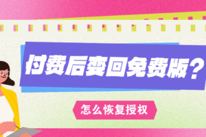 已付费购买了正式版软件，现在变回免费版了，怎么办？