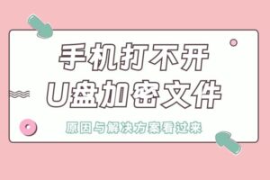U盘加密文件在手机无法打开？原因与解决方案
